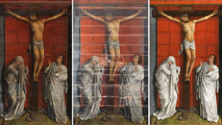 Telediario 1 - El Calvario", de Rogier Van der Weyden, se expone en el Prado tras su restauración