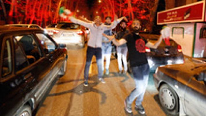 Telediario 1 - Euforia en Teherán tras conocer el acuerdo con Occidente sobre su programa nuclear
