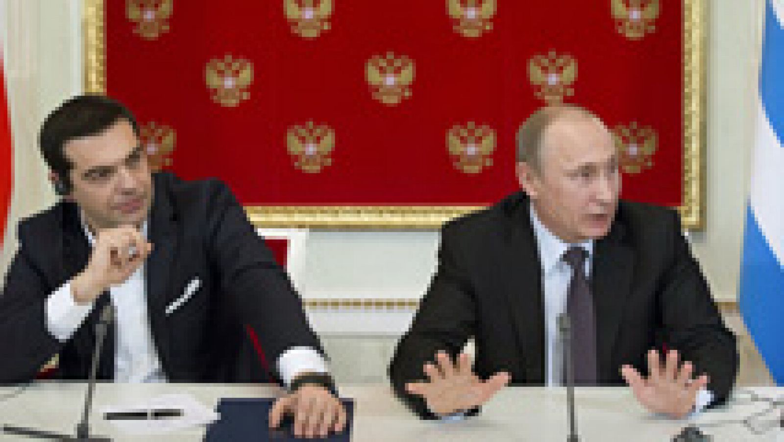 Telediario 1: Putin y Tsipras firman un plan de acción conjunto para 2015-2016 para relanzar sus relaciones económicas | RTVE Play