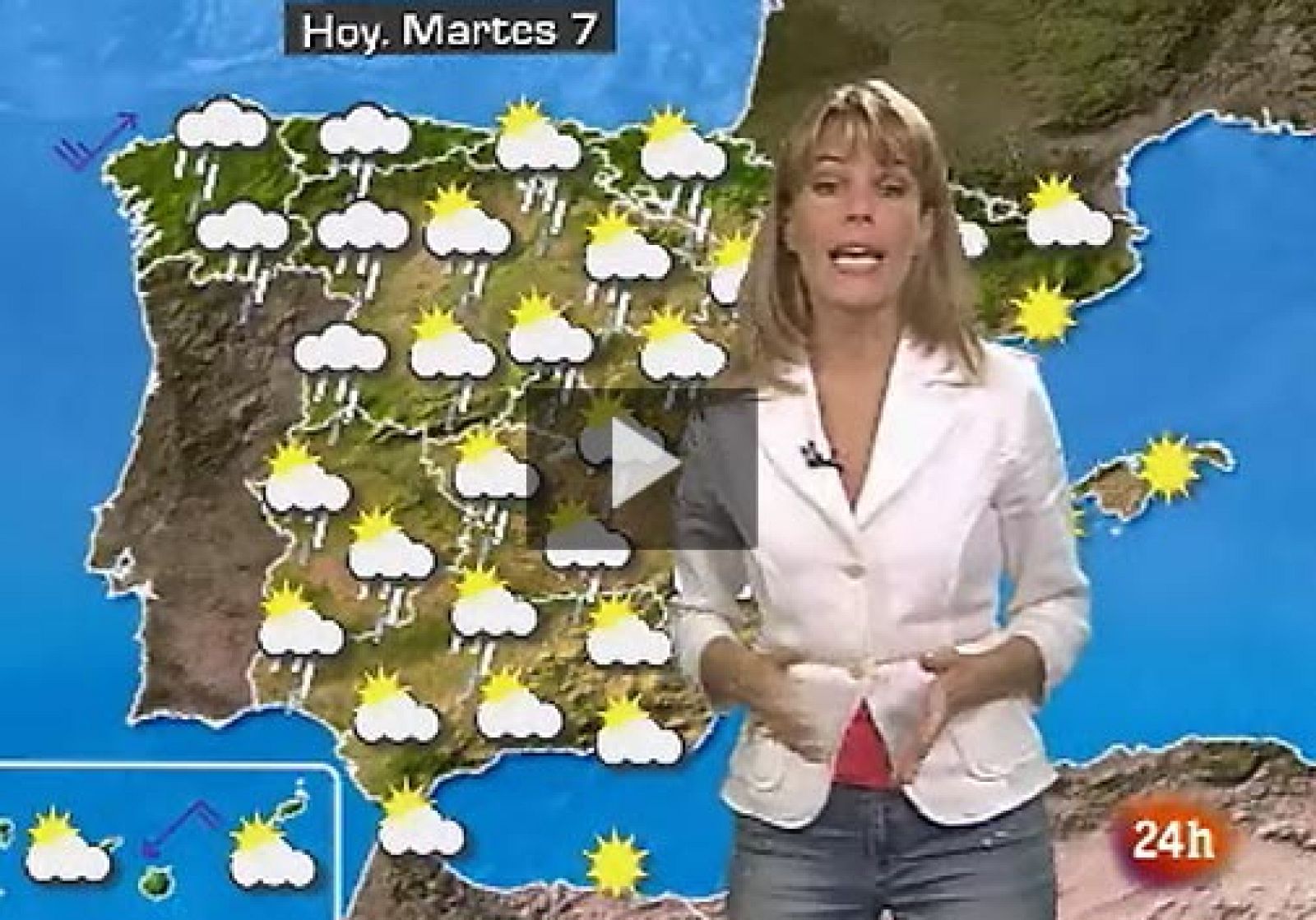 Este martes comienza con lluvias en la parte oeste y las precicipaciones se extenderán a prácticamente toda la Penúnsula