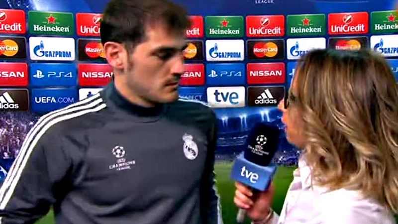 Iker Casillas, portero del Real Madrid, afirmó este martes tras empatar 0-0 ante el Atlético de Madrid en la Liga de Campeones que el árbitro del encuentro, el serbio Milorad Mazic, estuvo "bien" en sus decisiones.   El capitán madridista no coincidi