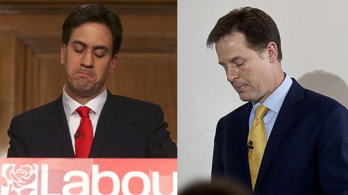 Telediario 1 - Miliband y Clegg dimiten tras la derrota de sus partidos