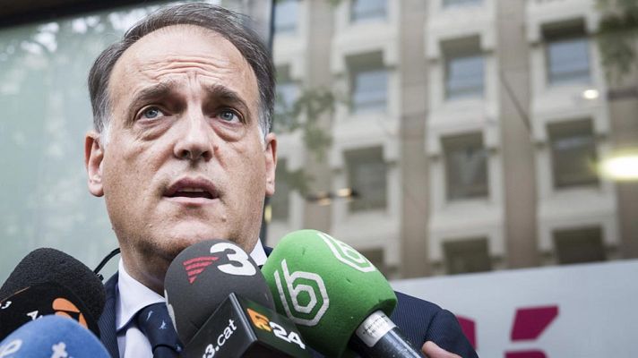 Telediario 1 - Tebas denuncia a la AFE por considerear ilegal la huelga de futbolistas
