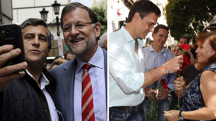 Telediario 1 - Rajoy y Sánchez, en el ecuador de la campaña