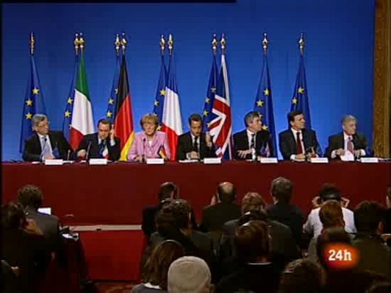  Los líderes de la Eurozona buscan soluciones a la crisis en París