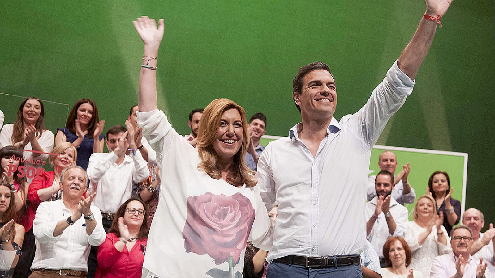 Pedro Sánchez y Susana Díaz llaman a un "tiempo nuevo" en un encuentro frío en Andalucía