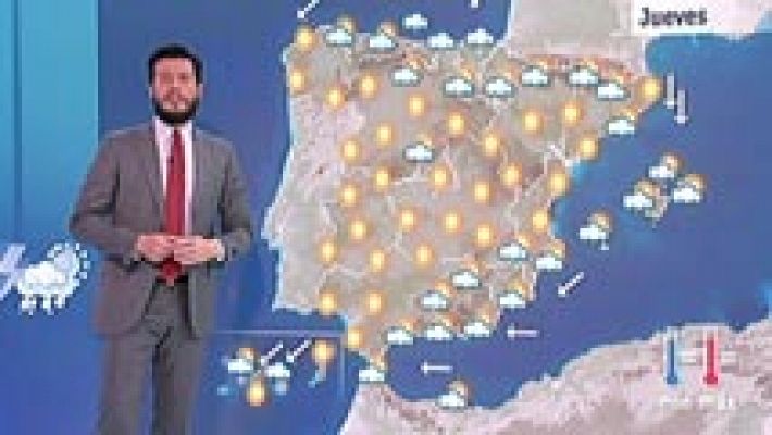 El tiempo - Nubes en Cantábrico, Pirineo y sureste