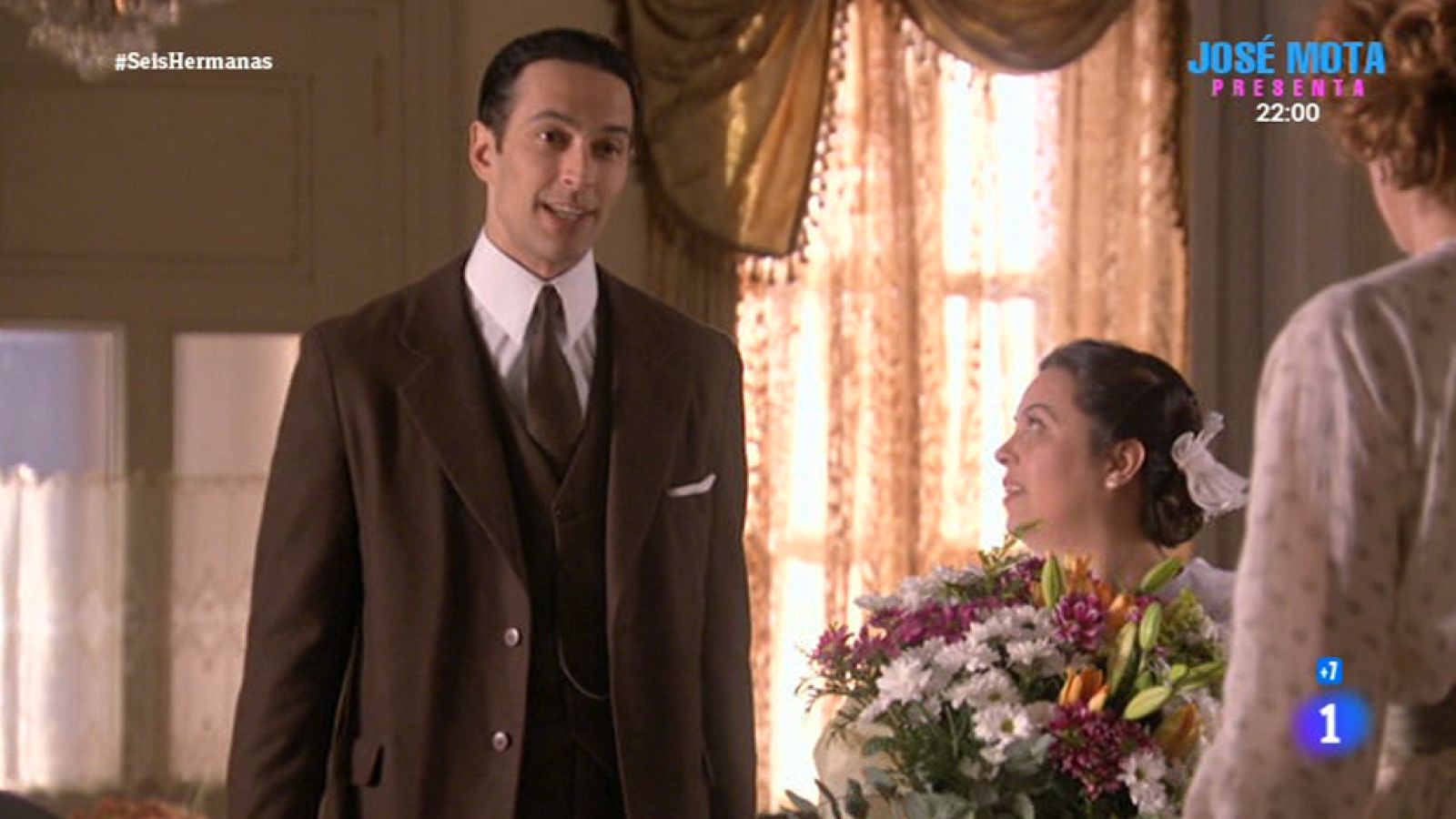 'Seis Hermanas' - Luis le regala un ramo de flores a Francisca