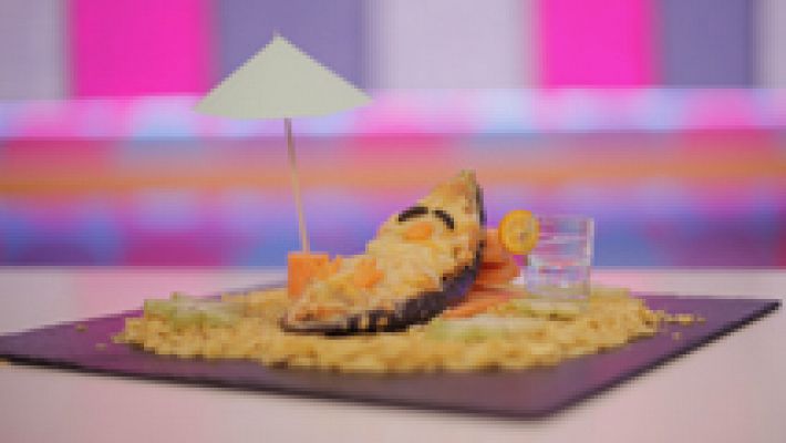  - Pingüino de Berenjena tumbado al sol