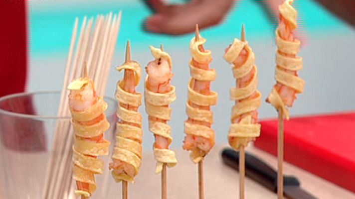 RTVE Cocina - Langostino con pasta y piruletas de langostino