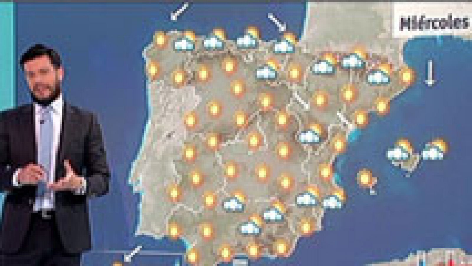 El tiempo: Subida de temperaturas en el sur y nubes en el Cantábrico y el sureste | RTVE Play