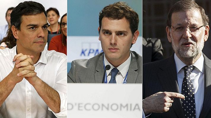 Telediario 1 - Albert Rivera se reúne con Rajoy y Sánchez