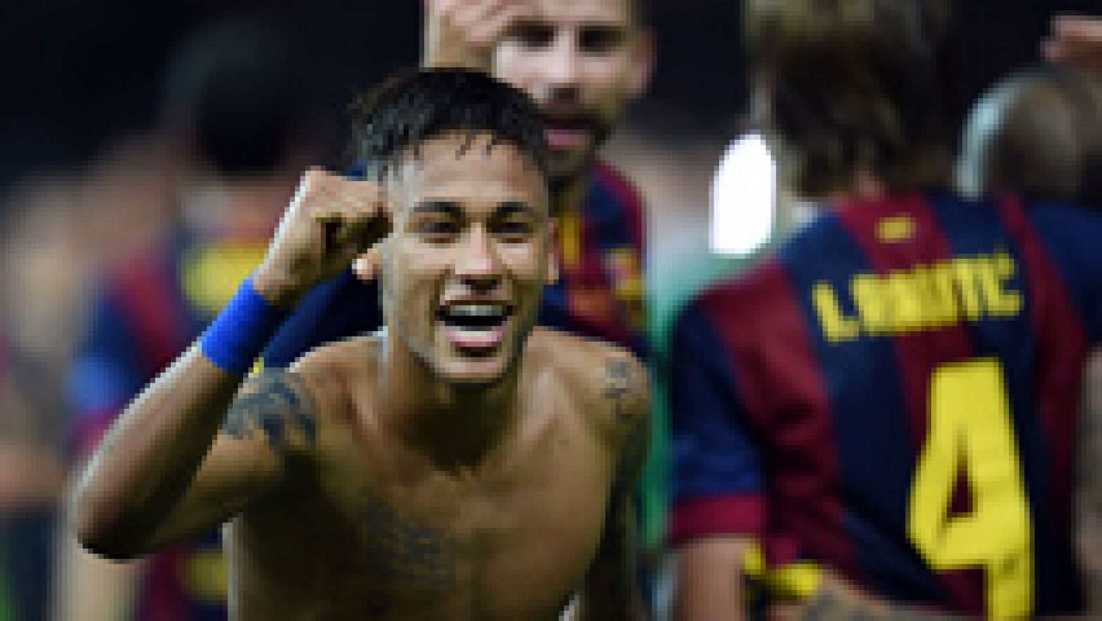 El jugador brasileño del FC Barcelona Neymar ha marcado el 1-3 en el minuto 97 de juego, cerrando un resultado que supone el segundo triplete del Barça y su quinta Champions League.