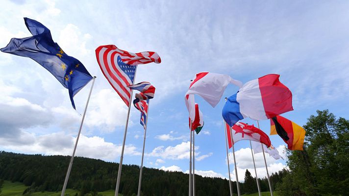 Telediario 1 - Mensajes de dureza para Putin y Tsipras en la cumbre del G7