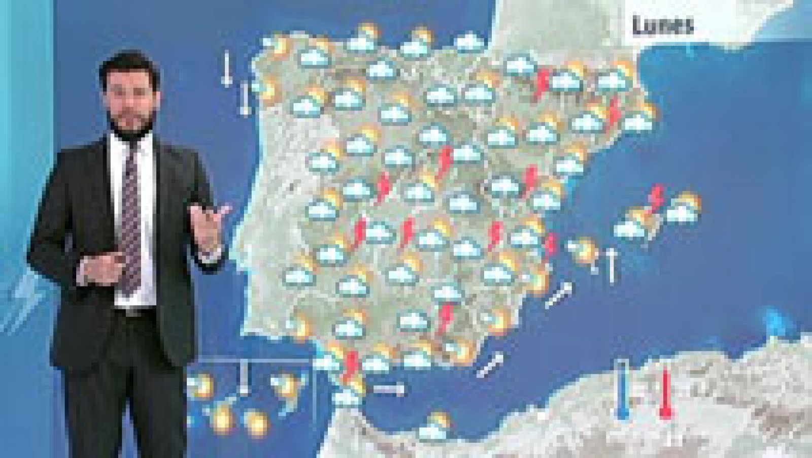 El tiempo: Chaparrones y tormentas en la Meseta, Cataluña y el sur peninsular | RTVE Play