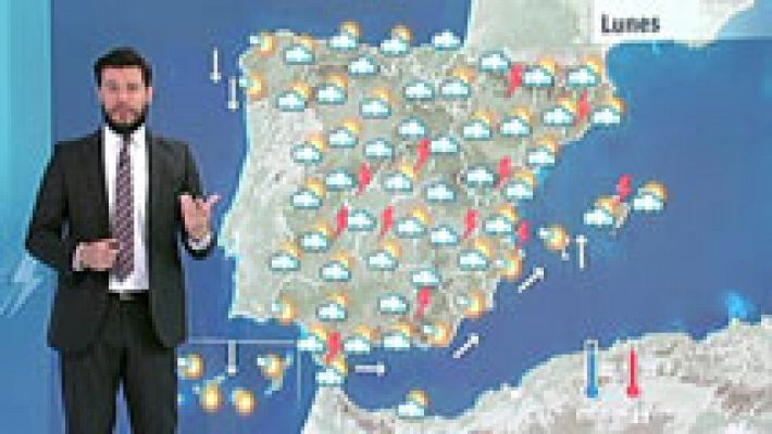 El tiempo - Chaparrones y tormentas en la Meseta, Cataluña y el sur peninsular