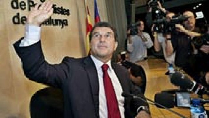Telediario 1 - Laporta hace oficial su candidatura a las elecciones a la presidencia del Barcelona