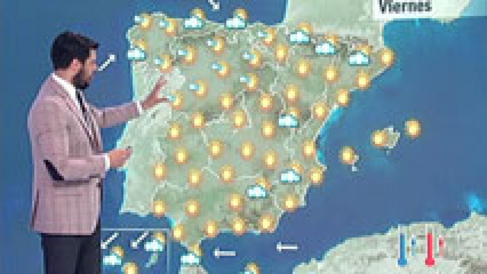 Mucho calor en el valle del Ebro, meseta sur y suroeste peninsular