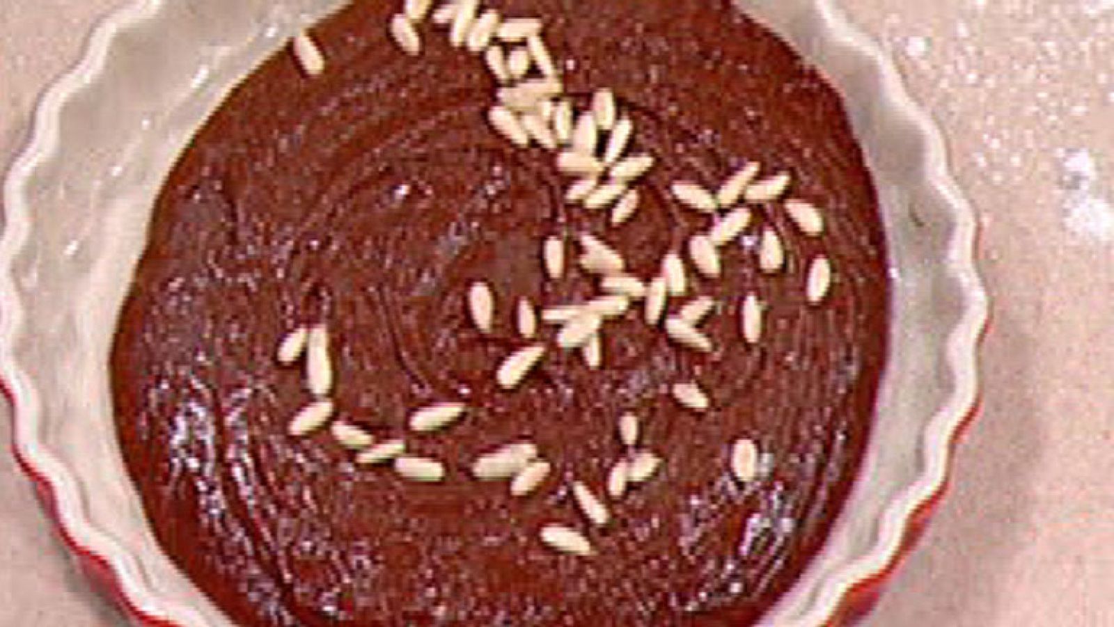 Brownie de chocolate y espuma de chocolate