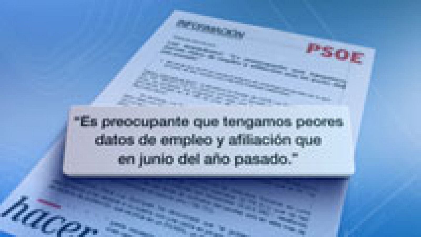 Telediario 1: Los datos del paro reflejan precariedad y temporalidad para la oposición | RTVE Play