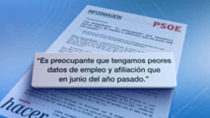 Telediario 1 - Los datos del paro reflejan precariedad y temporalidad para la oposición