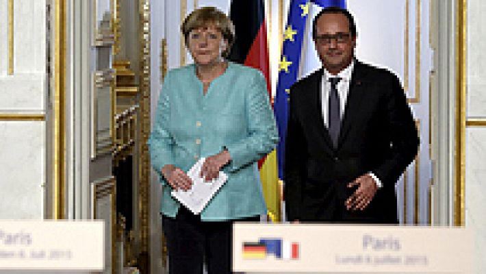 Telediario 1 - Merkel y Hollande señalan que la puerta sigue abierta a las negociaciones con Grecia