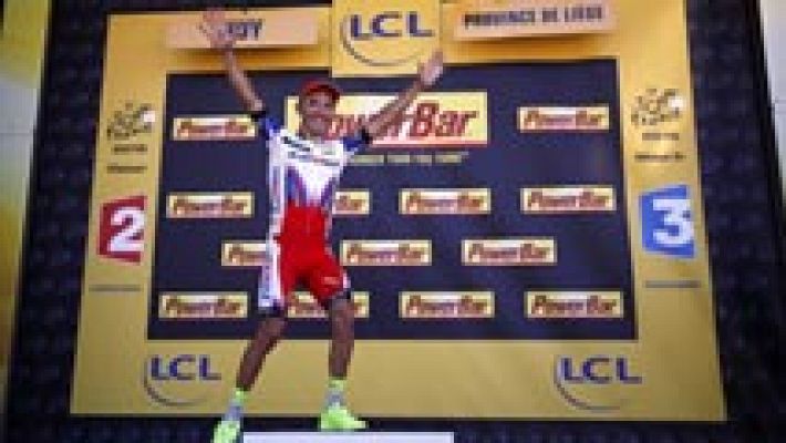 Telediario 1 - 'Purito' Rodríguez: "En los últimos 100 metros he pedaleado hasta con las orejas"