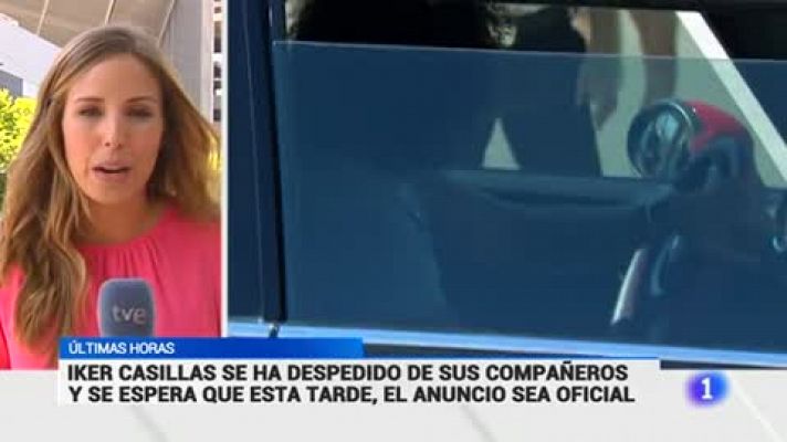 Telediario 1 - Casillas fue a Valdebebas pero no entrenó con el Madrid