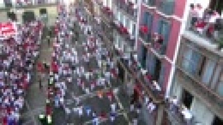 Sexto encierro de San Fermín 2015 desde el aire