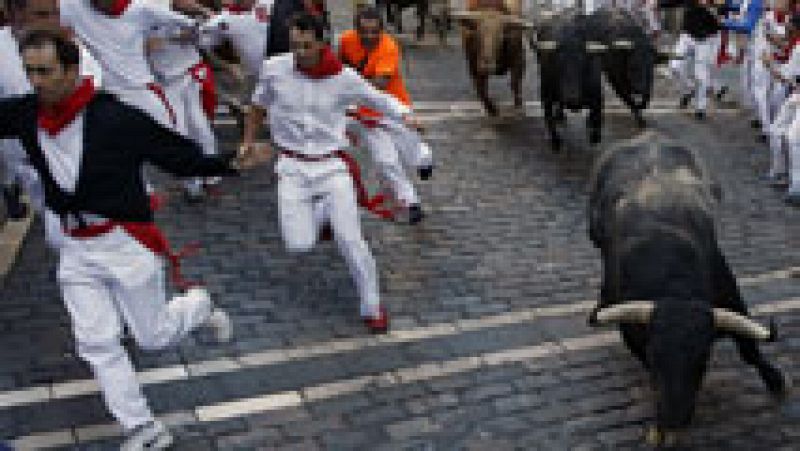 Séptimo encierro de San Fermín 2015 con toros de Garcigrande
