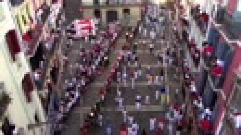 El séptimo encierro de San Fermín 2015 visto desde la cámara aérea