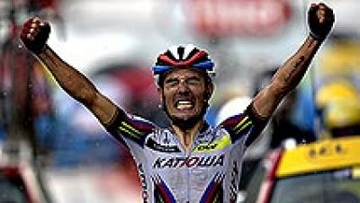 El ciclista español Joaquim Rodríguez, del Katusha, se ha impuesto  en la duodécima etapa del Tour de Francia, disputada este jueves  entre la localidad de Lannemezan y Plateau de Beille, puerto de  categoría especial, sobre 195 kilómetros, mientras 