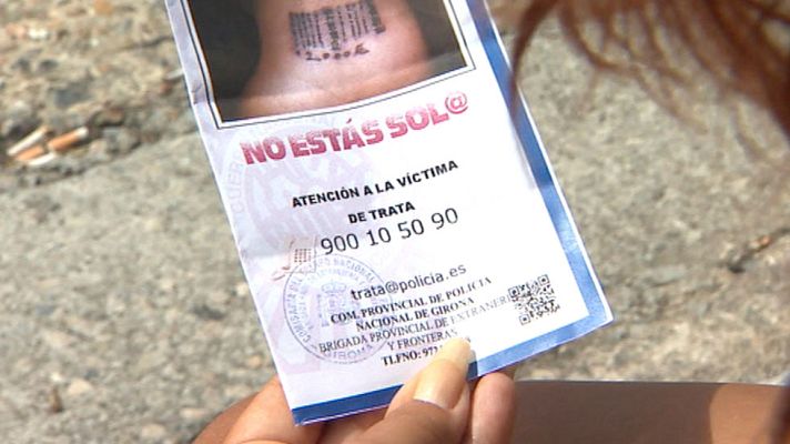 Telediario 1 - Agentes de Extranjería recorren las carreteras en Girona para luchar contra la trata de blancas