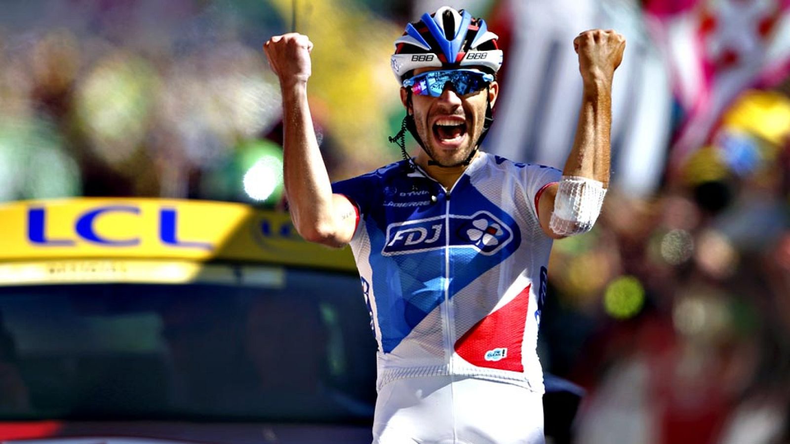 El ciclista francés Thibaut Pinot (FDJ) se ha adjudicado la  victoria este sábado en la vigésima etapa del Tour de Francia,  transcurrida entre Modane Valfréjus y Alpe d'Huez sobre 110'5  kilómetros, en una jornada marcada por el incomensurable esfue