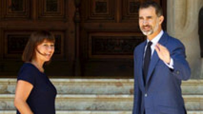 Telediario 1 - El rey recibe a las autoridades de Baleares en Marivent