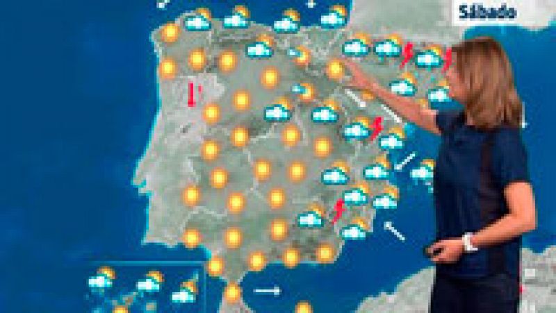 Los chubascos se centrarán hoy en el este peninsular