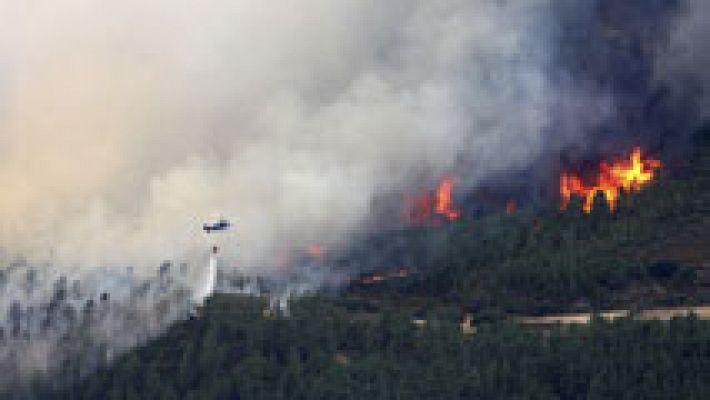 Informativo 24h - Evacuadas unas 1.400 personas de dos pueblos de Cáceres por un incendio en la Sierra de Gata