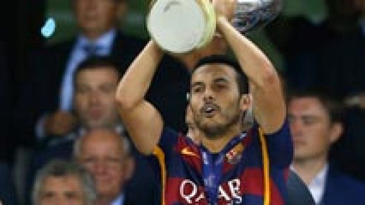 Telediario 1 - Pedro brilló en el que pudo ser su último servicio al Barça