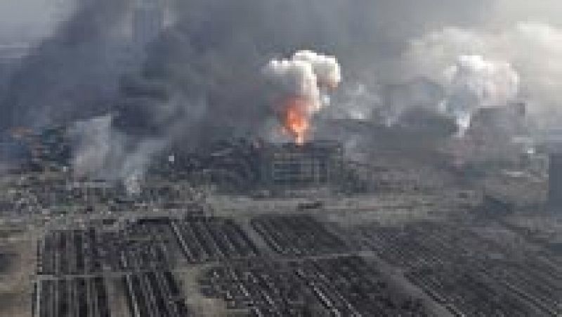 Imágenes aéras de la devastación tras la explosión en la ciudad china de Tianjin