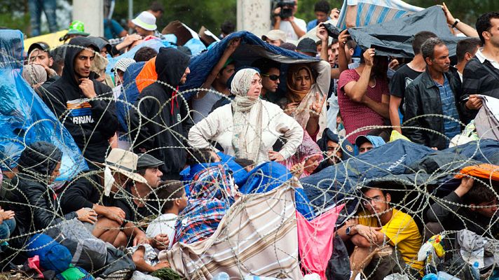 Telediario 1 - Crisis migratoria en Macedonia