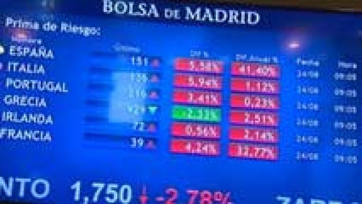 Telediario 1 - Fuertes bajadas en las Bolsas europeas