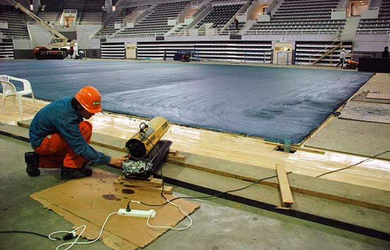 Preparativos para la final de la Davis