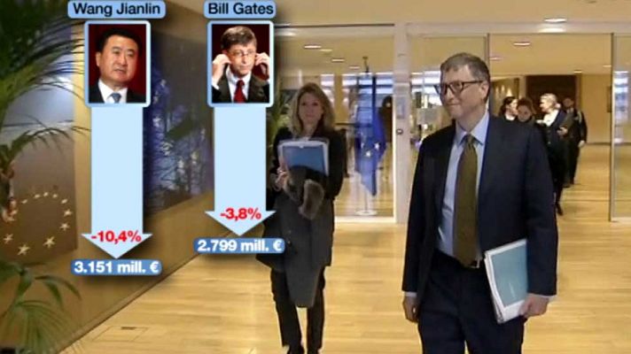 Telediario 1 - Las turbulencias bursátiles arrebatan a las grandes fortunas más de 100.000 millones de euros