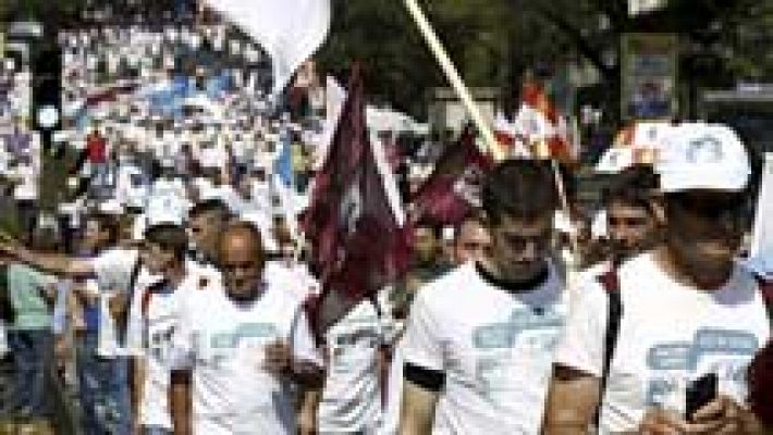 Telediario 1 - Finaliza en Madrid la 'marcha blanca' de los productores de leche