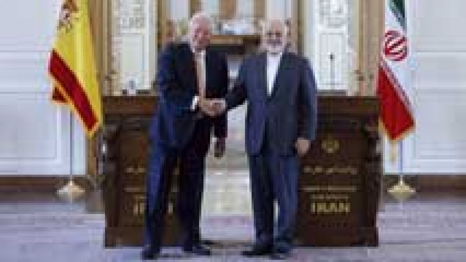 Telediario 1: Los ministros españoles de Exteriores, Fomento e Industria visitan Teherán | RTVE Play