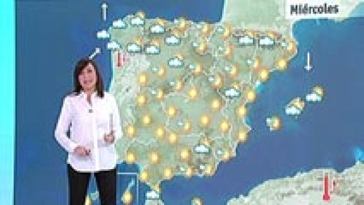 Lluvias en Galicia, despejado en el resto y aumento de tempe