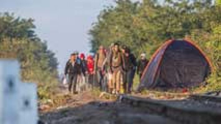 Cientos de refugiados intentan huir del campo húngaro de Roszke