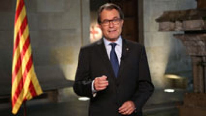 Telediario 1 - Mensaje institucional de Artur Mas