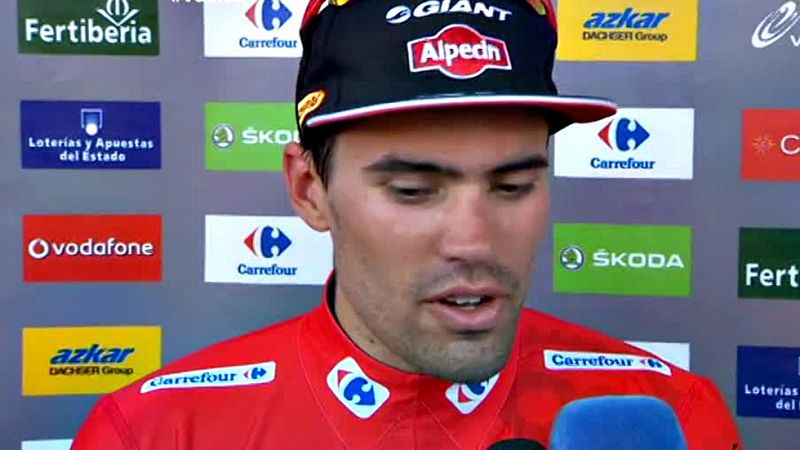 El líder de la Vuelta ha avisado que el sábado espera ataques de todos los corredores pero confía en su equipo y piensa que podrán salvar bien la jornada y llegar de rojo a Madrid.