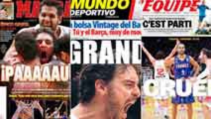 Telediario 1 - Prensa y redes sociales, rendidas a Gasol